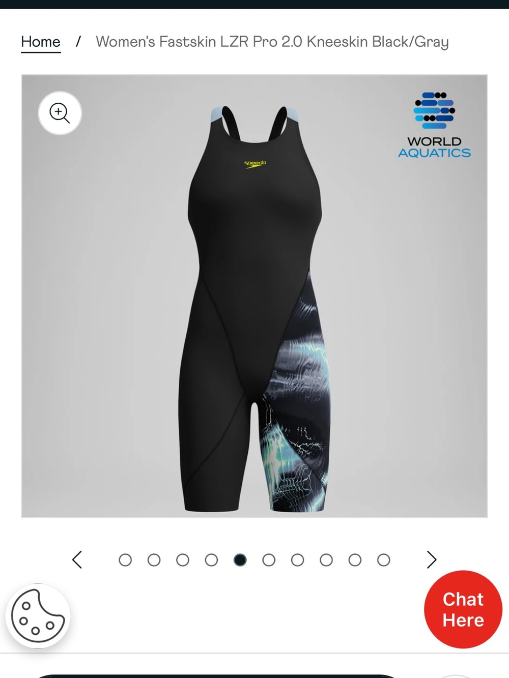 Speedo Women's Fastskin LZR Pro 2.0 Kneeskin Swimsuit - Black with Blue Accent